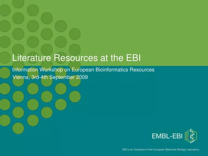 literature resources at the ebi