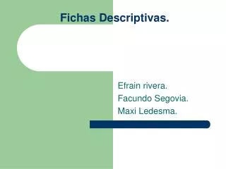 fichas descriptivas