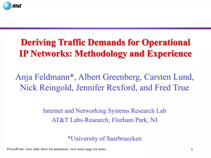 deriving traffic demands for operational ip networks methodology and experience