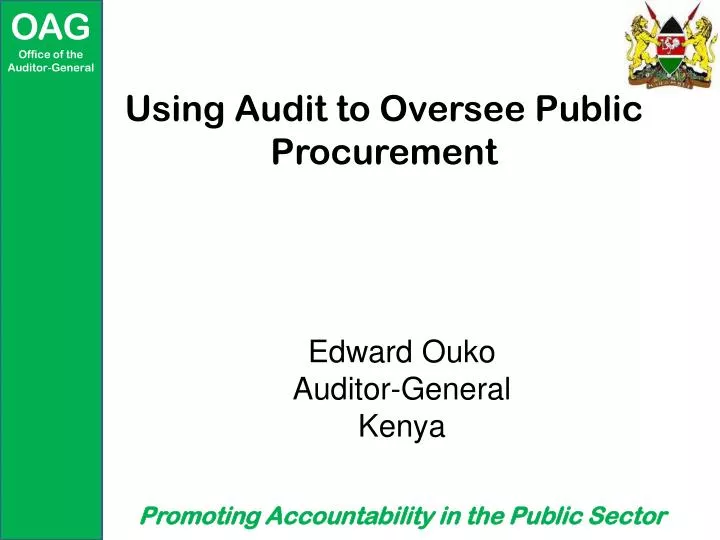 using audit to oversee public procurement