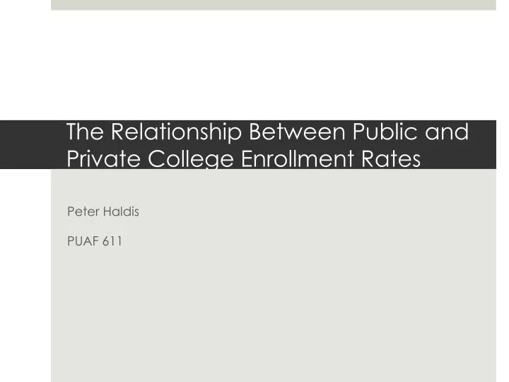 the relationship between public and private college enrollment rates