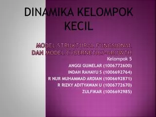 model struktural fungsional dan model cybernetics growth