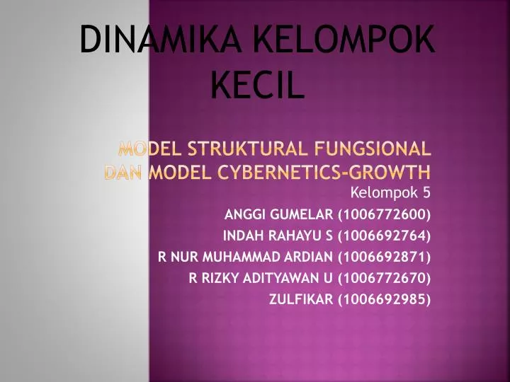 model struktural fungsional dan model cybernetics growth