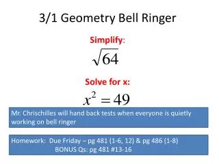 3/1 Geometry Bell Ringer