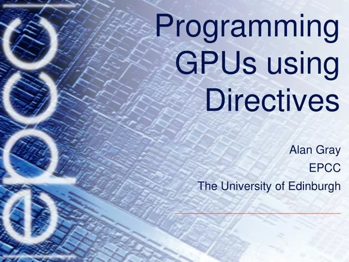 programming gpus using directives