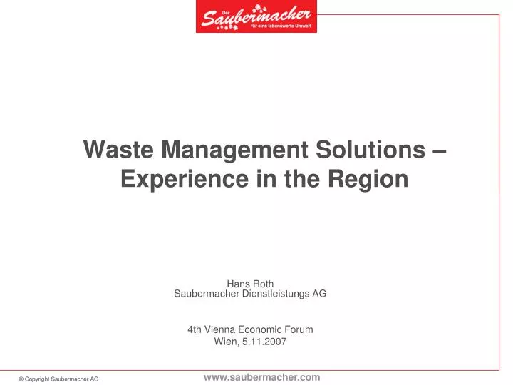 waste management solutions experience in the region