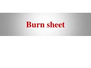 Burn sheet