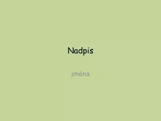 nadpis