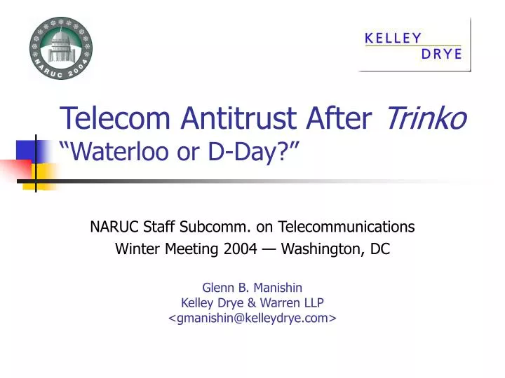 telecom antitrust after trinko waterloo or d day