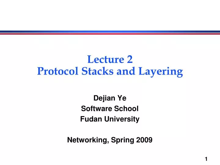 lecture 2 protocol stacks and layering