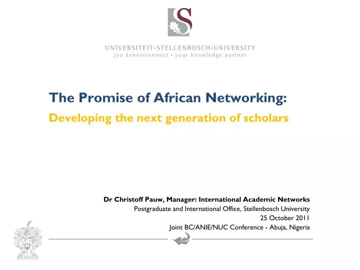 the promise of african networking developing the next generation of scholars