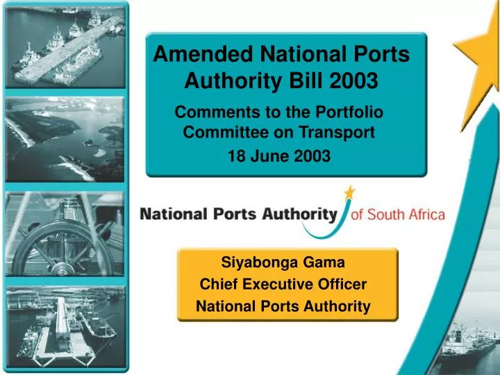 amended national ports authority bill 2003