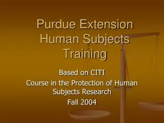 Purdue Extension Human Subjects Training