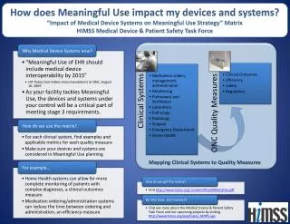 How does Meaningful Use impact my devices and systems?