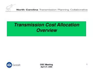 Transmission Cost Allocation Overview