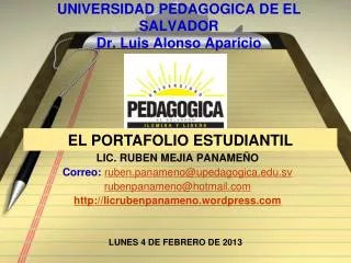 universidad pedagogica de el salvador dr luis alonso aparicio