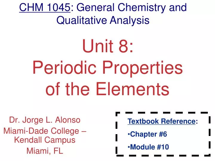unit 8 periodic properties of the elements