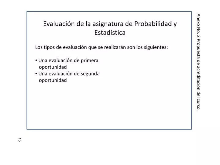 evaluaci n de la asignatura de probabilidad y estad stica