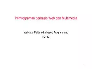 pemrograman berbasis web dan multimedia