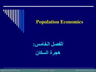 Population Economics