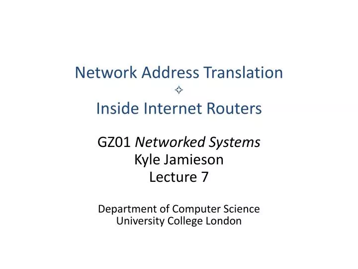 network address translation inside internet routers