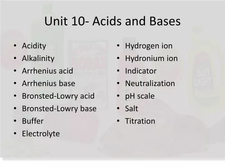unit 10 acids and bases