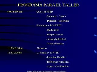 programa para el taller
