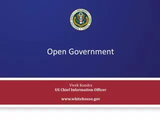 Vivek Kundra US Chief Information Officer whitehouse