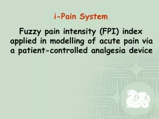 Multifaceted Model of Pain Components