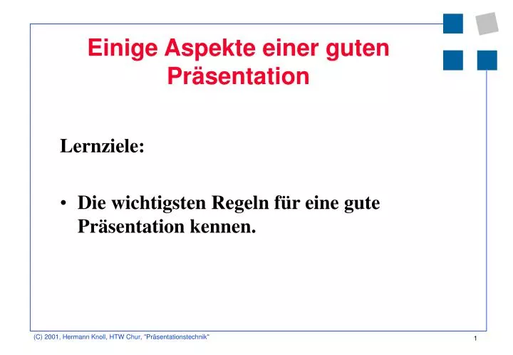 einige aspekte einer guten pr sentation