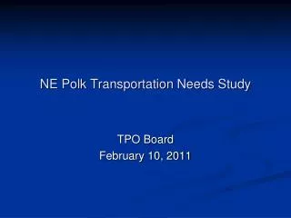 NE Polk Transportation Needs Study