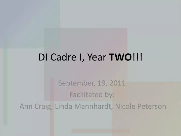 di cadre i year two