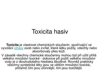 toxicita hasiv