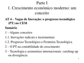 parte i 1 crescimento econ mico moderno um conceito