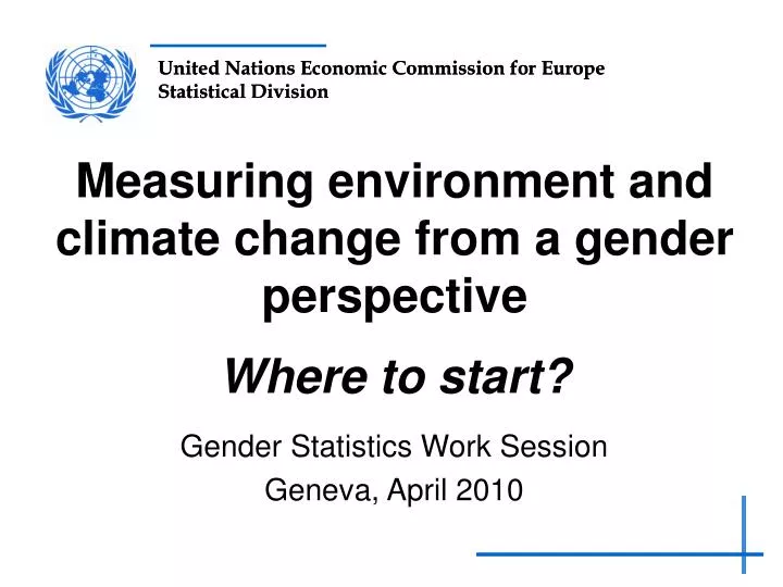 measuring environment and climate change from a gender perspective where to start