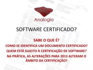software certificado