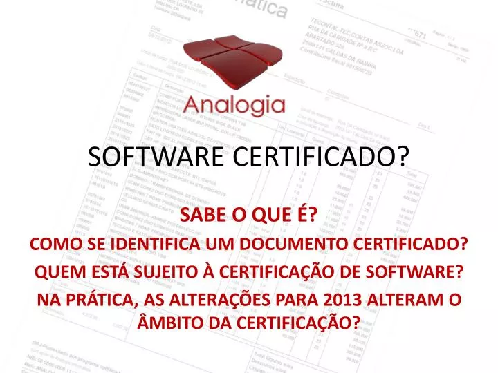 software certificado
