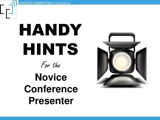 For the Novice Conference Presenter