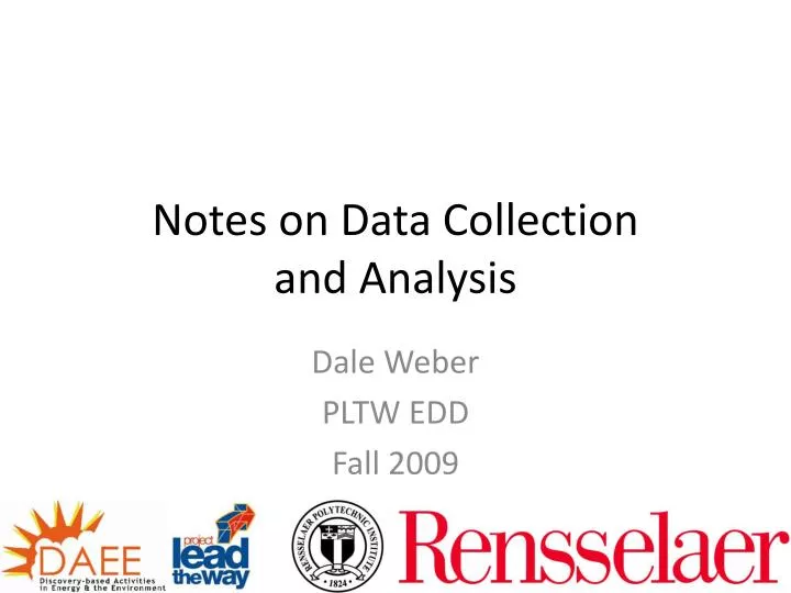 notes on data collection and analysis