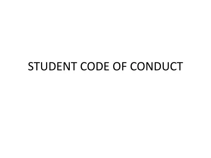 student code of conduct
