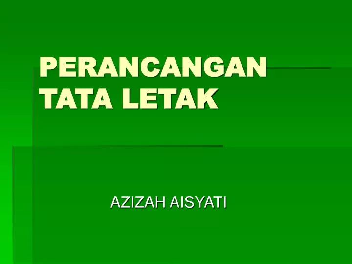 perancangan tata letak