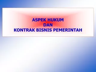 PPT - ASPEK HUKUM DALAM BISNIS PowerPoint Presentation, Free Download ...