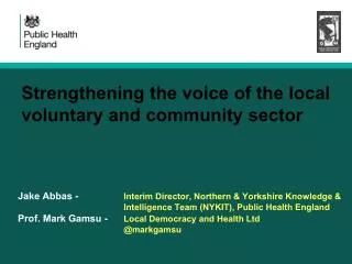 Strengthening the voice of the local voluntary and community sector