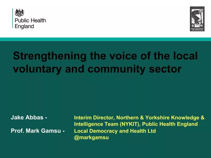 strengthening the voice of the local voluntary and community sector