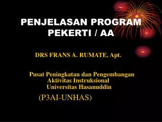 penjelasan program pekerti aa