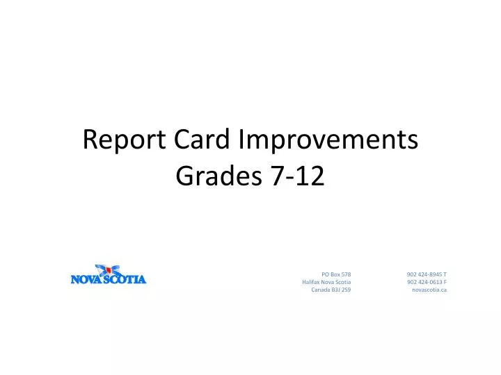 report card improvements grades 7 12