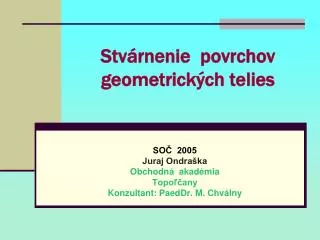 stv rnenie povrchov geometrick ch telies