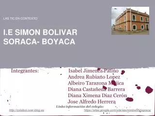 las tic en contexto i e simon bolivar soraca boyaca