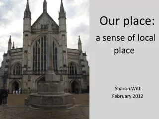 Our place: a sense of local place