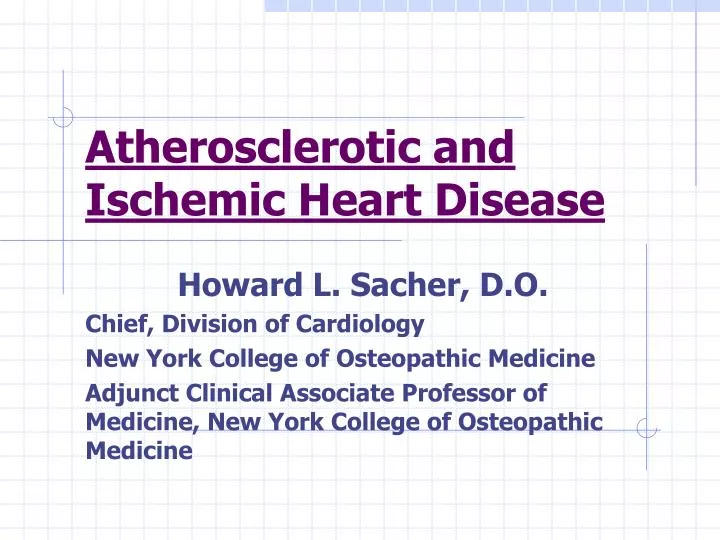 atherosclerotic and ischemic heart disease